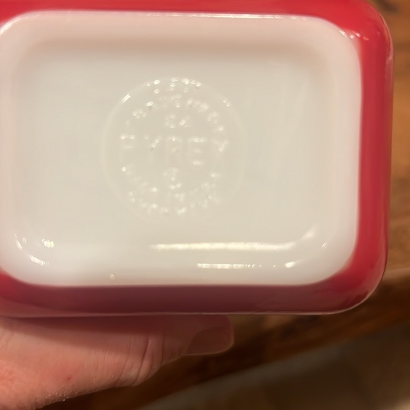 Vintage Red Pyrex Refrigerator Dishes- Set of Four - Picture 7 of 8